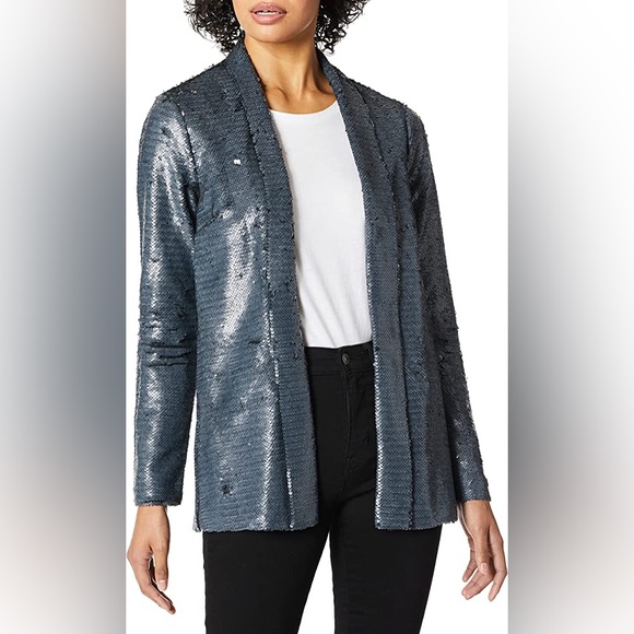 Blue Sequin Blazer Jacket - Picture 1 of 5